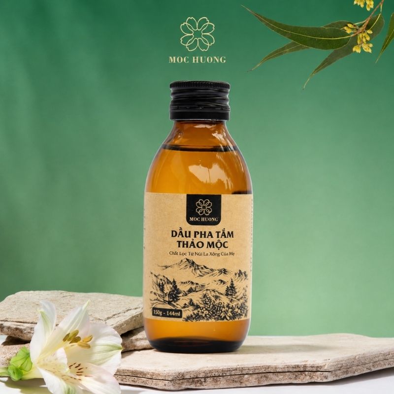 MỘC HƯƠNG - Dầu pha tắm thảo mộc (150g - 144ml)